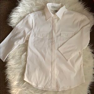 NWOT white button down blouse